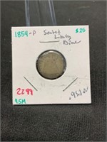 1854 Seated Liberty Dime