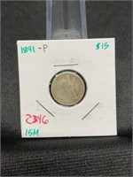 1891P Seated Liberty Dime