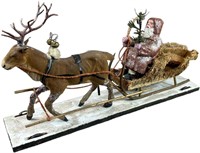 SANTA ON SLEIGH ON WHEELED PLATFORM