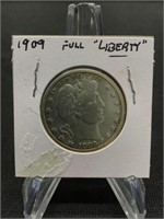 1909 Barber Half Full "Liberty"