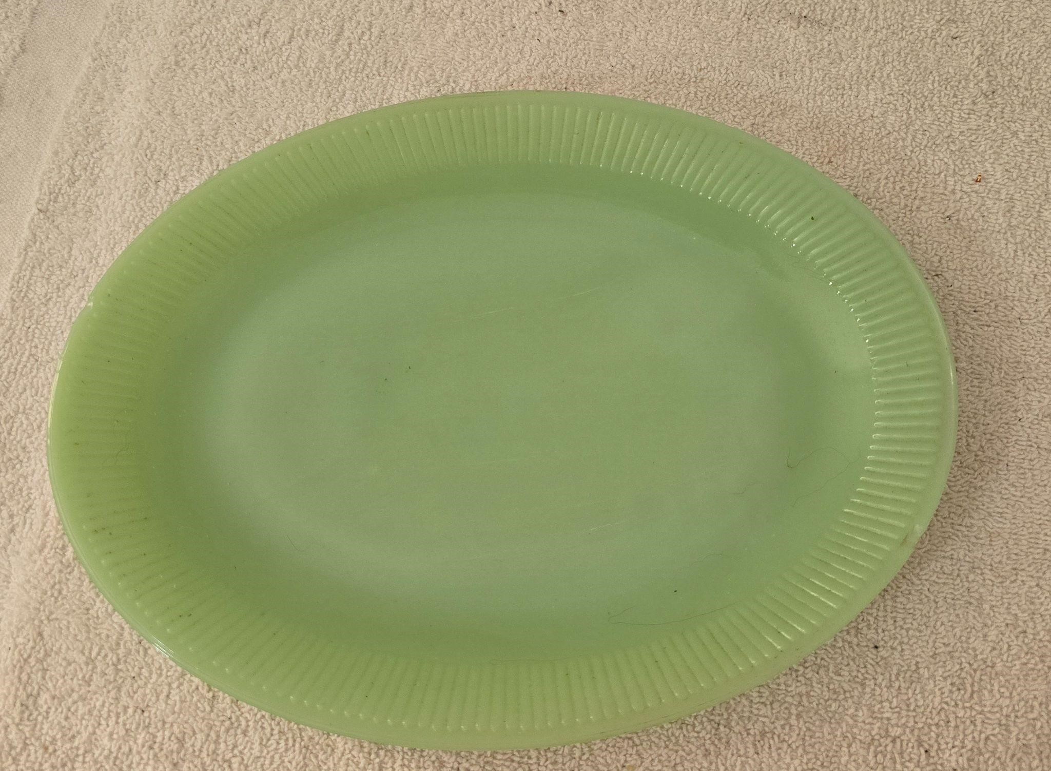 12" jadeite platter