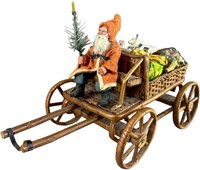 SANTA IN WICKER DELIVERY CART