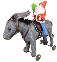 SANTA ON WHEELED DONKEY