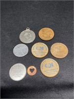 Group of Medals Wooden Nickel & Misc