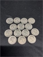 Group of 14 Kennedy halves 1971-1984