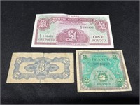 3 Pieces Foreign Currency