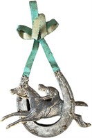 DRESDEN JOCKEY IN HORSESHOE ORNAMENT