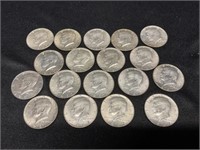 Group of 18 1967 Kennedy Halves