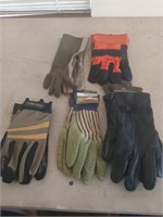 Gloves new and used five pair