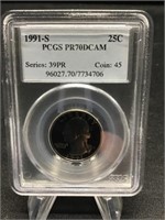 1991-S  Quarter PCGS Proof 70