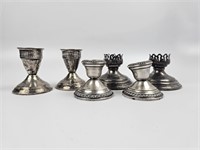 6 weighted sterling candlesticks