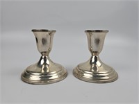towle weighted sterling candlesticks (2)