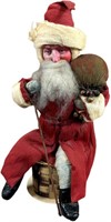 COTTON SANTA SITTING ON CHIMNEY CANDY CONTAINER