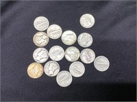 15 Mercury Dimes