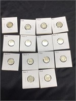 14 Mercury Dimes 1916-1934