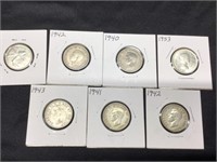 Group of 7 Silver Canada Quarters