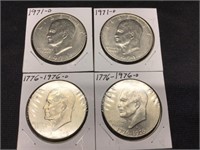 Group of 4 Ike $1 1971-1976