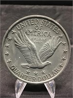 Large Replica Coin Standing Liberty Quarter