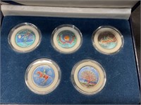 Set of 5 1999 Colorized State Quarters