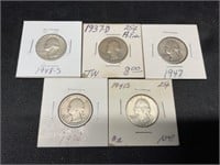 5 Silver Quarter 1934-48