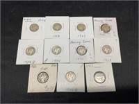 11 Mercury Dimes