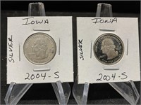 Two 90% Silver Iowa Quarter