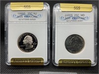 1999-S NEW JERSEY & MARYLAND QUARTERS SGS PR70CAM