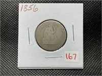 1856 SEATED QUARTER