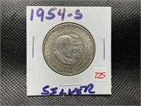 1954-S WASHINGTON CARVER HALF DOLLAR