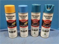 4 Cans Rustoleum Stripping Paint-Blue & Yellow