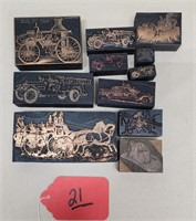 Lot of 11 Fire Department Printers Blocks