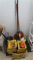 2 Wringer Buckets, 4 Buckets, Mops, Broom & more