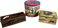 THREE GAMBLING THEMED BISCUIT TINS