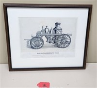 Steam Fire Engine Engraving