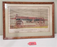 Early Fire Ladder Wagon Lithgraph