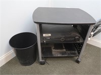 TV Stand on Wheels 26hx26wx20"d, Metal Trash Can