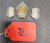 Lot of 3 Shield Shaped Badges