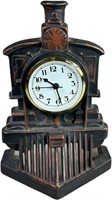 CAST IRON TRAIN LOCOMOTIVE DESK CLOCK