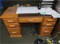 7-drawer Wooden Desk 30hx50wx24"d, File Slots