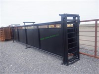 Unused Solid Wall Livestock Alley w/ Slide Gate