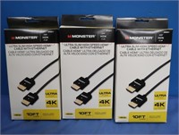 3 Monster 10' HDMI Cables