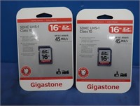 2 Gigastone 16 GB Memory Cards