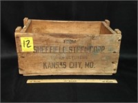 OLD SMALL WOOD TRANSPORT CRATE 13" x 8"
