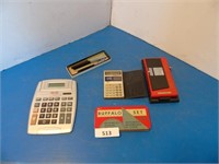 Vintage math set, pen set, address holder