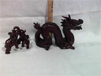 2 LACQUERED RESIN ORIENTAL DECOR