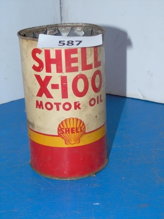 Shell X-100 Oil tin - Vintage