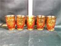 VTG. INDIANA AMBER FOOTED JUICE GLASSES