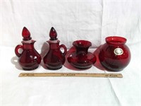 ANCHOR HOCKING ROYAL RUBY GLASS PIECES