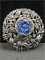 Vintage 1940’s Czech Floral Perfume Pendant/brooch