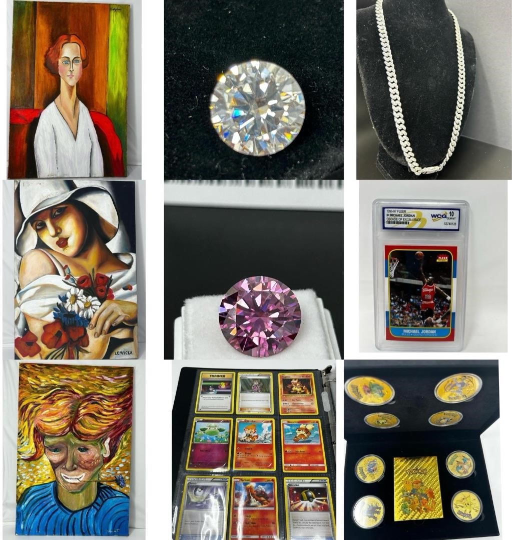 Fine Art, Coins, Jewelry, Gemstones, Sport Cards & More